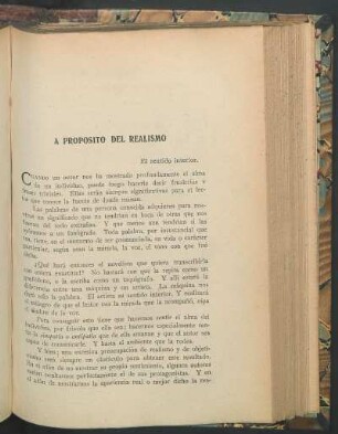A propósito del realismo