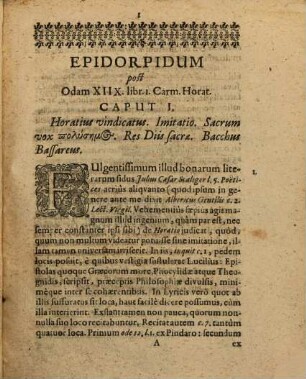 Epidorpium post aliquot Horatii odas Arogeusis ad studiosam iuventutem