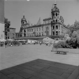 Dresden, Schloßstraße : Dresden-Altstadt. Schloßruine. Blick vom Kulturpalast nach Nordwesten gegen Schloßruine