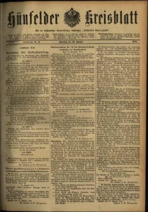 Ausgabe vom Dienstag, den 22. Januar 1918.