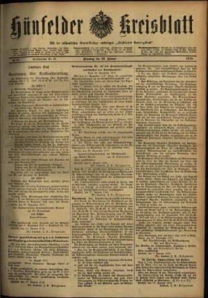 Ausgabe vom Dienstag, den 22. Januar 1918.