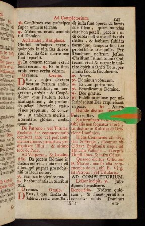 147-152, Ad Completorium