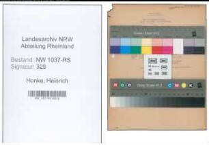 Entnazifizierung Heinrich Honke , geb. 09.03.1888 (Verw.Direktor)