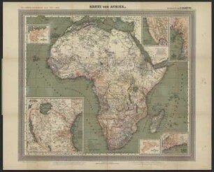 Karte von Afrika, 1:14 500 000, Druck, 1889