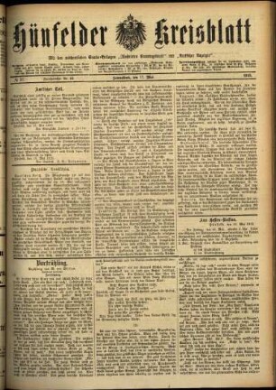Ausgabe vom Samstag, den 17. Mai 1913.