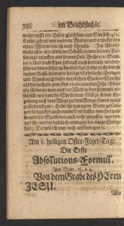 Am 1. heiligen Oster-Feyer-Tage.