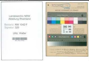 Entnazifizierung Walter Ulitz , geb. 04.09.1888 (Finanzbeamter)