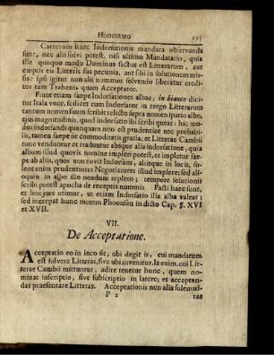 VII. De acceptatione.