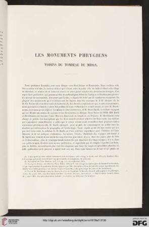 Les monuments phrygiens voisins du tombeau de Midas