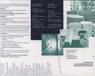 Flyer der Hauswirtschaftlichen Berufsfachschule und Fachschule für Hauswirtschaftliche Betriebsleiter/innen im Lette-Verein