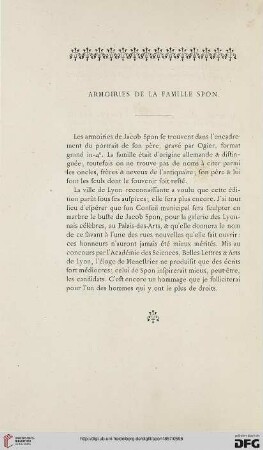 Armoiries de la famille Spon