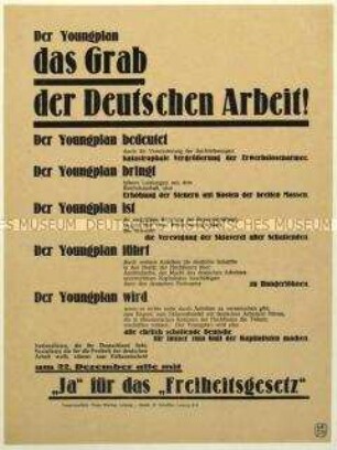 Aufruf der NSDAP zur Abstimmung gegen den Young-Plan beim Volksentscheid am 22. Dezember 1929