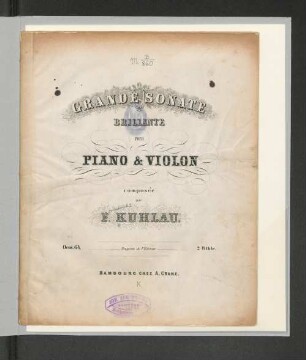 Grande sonate brillante pour piano et violon : op. 64