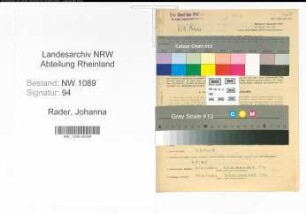 Entnazifizierung Johanna Rader , geb. 01.02.1919 ()