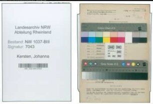 Entnazifizierung Johanna Kersten , geb. 18.01.1906 ()