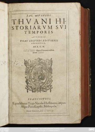3: Appendix Tomi Secundi Editionis Germanicae Ab A. C. N. MDLXXX usque ad annum eiusdem sæculi LXXXV