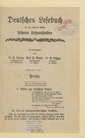 V. Bilder aus deutschen Gauen