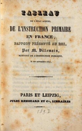 Tableau de l'état actuel de l'instruction primaire en France