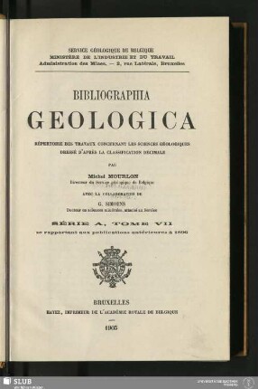 7.1903: Bibliographia geologica