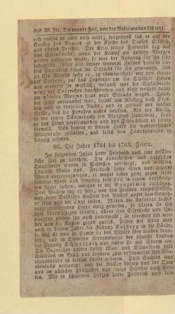 Die Jahre 1761 bis 1763. Friede