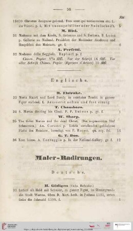 Maler-Radirungen (Nr. 37 - 20)