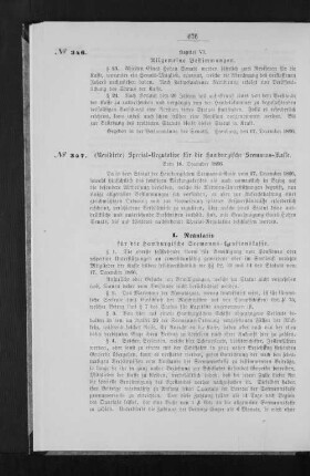 (Revidirte) Special-Regulative für die hamburgische Seemanns-Kasse.