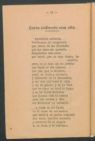Carta pidiendo una cita
