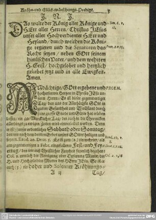 Kröhn und Glückwünschungs Predigt