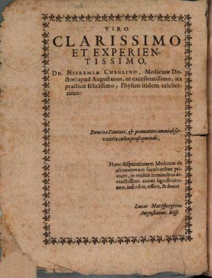 Disp. de alimentorum facultatibus I.
