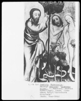 Grabower Altar — Adam und Eva werden von Gott angeklagt