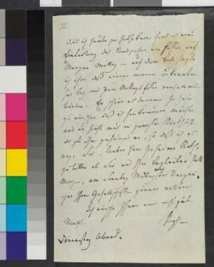 Brief von Voght, Kaspar von an Goethe, Johann Wolfgang von