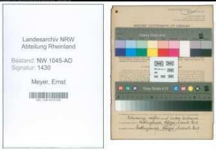 Entnazifizierung Ernst Meyer , geb. 19.02.1904 (Arbeiter)