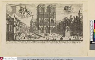 RECEUIL DES PLUS BEAUX EDIFICES ET FRONTISPICES DES EGLIZES DE PARIS, Bl.1 [Veüe de la principalle entrée de l´Eglize de NOSTRE DAME de Paris; Ansicht von Notre Dame, Paris]
