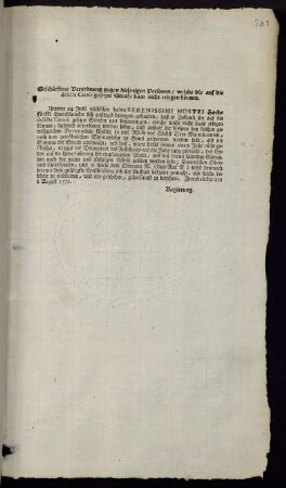 Geschärftere Verordnung gegen diejenigen Personen, welche die auf die delicta Carnis gesetzte Strafe baar nicht erlegen können : Zweybrücken den 8 August 1771.