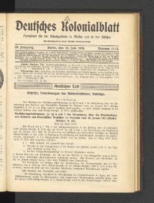 15. Juni 1918. Nummer 11/12.