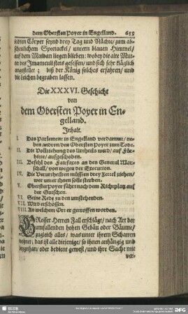 Die XXXVI. Geschicht von dem Obersten Poyer in Engelland