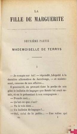 La fille de Marguerite, 3. Mademoiselle de Terrys