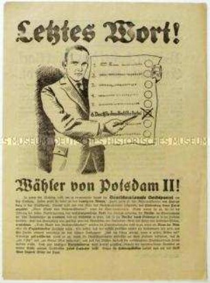 Aufruf der Deutschen Demokratischen Partei zur Reichstagswahl 1928