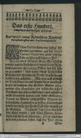 Das erste Hundert. Nützlicher und lustiger Historien