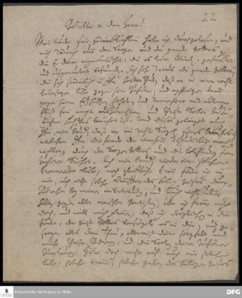 Brief von Johann Hieronymus Wiegleb an August Hermann Francke.