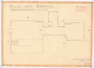 Reichsluftfahrtministerium, Berlin: Wandgestaltung Q4R, 6. OG: Übersichtsgrundriss 1:100
