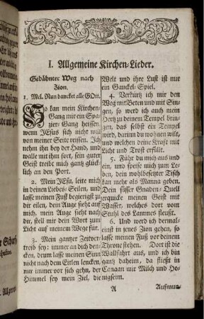 I. Allgemeine Kirchen-Lieder.