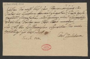 Brief an B. Schott's Söhne : o.D.