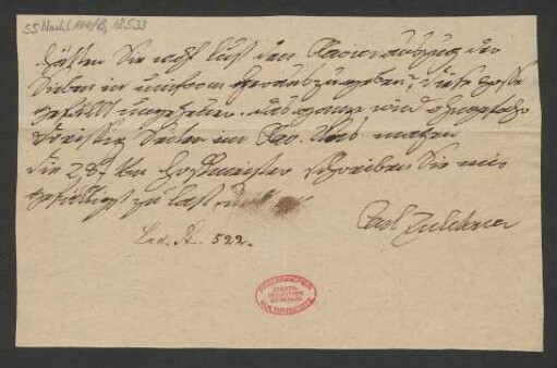 Brief an B. Schott's Söhne : o.D.