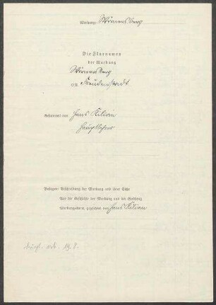 2 Fragebogen und 2 Karten Wörnersberg, OA Freudenstadt
