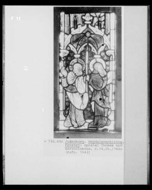 Südliches Chorfenster mit Szenen aus dem Marienleben und Aposteln — Die Apostel Bartholomäus und Thomas