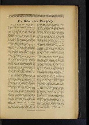 Zur Reform der Haarpflege