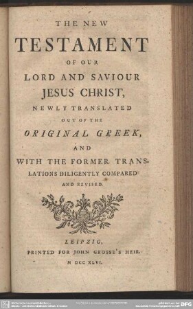 The New Testament Of Our Lord And Saviour Jesus Christ