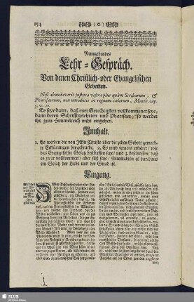 Neunzehendes Lehr-Gespräch. Von denen Christlich- oder Evangelischen Gebotten