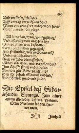 Die Epistel deß Sibenzehenden Sontags.